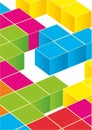 Tetris game with pieces of squares. Royalty Free Stock Photo