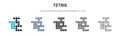 Tetris icon in filled, thin line, outline and stroke style. Vector illustration of two colored and black tetris vector icons