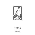 tetris icon vector from gaming collection. Thin line tetris outline icon vector illustration. Linear symbol for use on web and