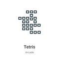 Tetris outline vector icon. Thin line black tetris icon, flat vector simple element illustration from editable entertainment