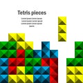 Tetris pieces, game background. Space blank for your text.