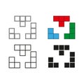 Tetris pieces icon. Vector illustration. EPS 10.