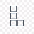 Tetris vector icon isolated on transparent background, linear Te