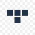 Tetris vector icon isolated on transparent background, Tetris t