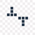 Tetris vector icon isolated on transparent background, Tetris t