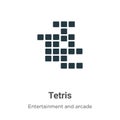 Tetris vector icon on white background. Flat vector tetris icon symbol sign from modern entertainment and arcade collection for