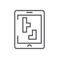 Tetris vector line icon, sign, illustration on background, editable strokes