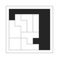 Tetrominoes cube flat monochrome isolated vector object
