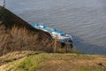 Tetyushi, Tatarstan, Russia - May 2, 2022: Four-deck cruise ship berth Tetyushi city on Volga river Royalty Free Stock Photo