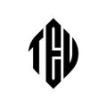 TEU circle letter logo design with circle and ellipse shape. TEU ellipse letters with typographic style. The three initials form a Royalty Free Stock Photo