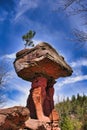 The Teufelstisch, Devils Table, rock formation in Hinterweidenthal, Palatinate Forest, Germany Royalty Free Stock Photo