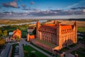 Teutonic castle in Gniew in the light of the setting sun. Poland Royalty Free Stock Photo