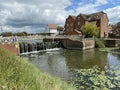 Tewkesbury, 2020. The River Severn and The Weir at Tewkesbury. Historic Buildings and bridge.