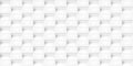 Volume realistic vector cubes texture, light geometric seamless tiles pattern, design white background for you projects Royalty Free Stock Photo