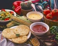 Tex Mex Food. Mexican Corn Tortillas. Royalty Free Stock Photo