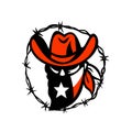 Texan Outlaw Texas Flag Barb Wire Icon Royalty Free Stock Photo