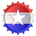 Texan Red White Blue Metal Bottle Cap Royalty Free Stock Photo