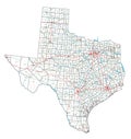 Texas road and highway map. Royalty Free Stock Photo