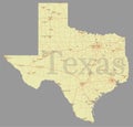 Texas accurate vector exact detailed State Map with Community As Royalty Free Stock Photo