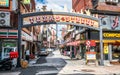 Texas bars street view with entrance sign in Busan South Korea