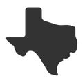 Texas black silhouette map. State of USA Royalty Free Stock Photo