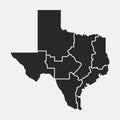 Texas blank map. Map of Texas with regions. USA background. Vector illustration Royalty Free Stock Photo