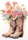 Texas Blooms: Pastel Boots and Flower Accents for a Chic Western