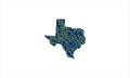 Texas electronic circut country map tech networking icon logo design illustration symbol