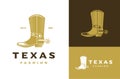 Texas Cowboy Boot Silhouette in Vintage Retro style Western Country symbol