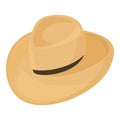 Texas cowboy hat icon cartoon vector. Rodeo leather