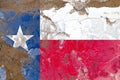 Texas damaged, scratch, old style state USA flag on wall Royalty Free Stock Photo