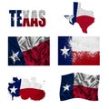 Texas flag collage Royalty Free Stock Photo