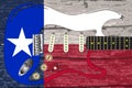 Texas Flag With Electric Guitar Royalty Free Stock Photo