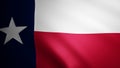 Texas flag with fabric texture that moves in the wind. Smooth movement of the waving flag in a perfect loop. Blue, white, red, Royalty Free Stock Photo