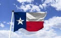 Texas flag mockup in the wind Royalty Free Stock Photo