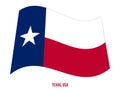 Texas Flag Waving Vector Illustration on White Background. USA State Flag Royalty Free Stock Photo