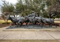 `Texas Gold` by sculptor T.D. Kelsey located in the famous Forth Worth Stockyards in Texas.