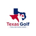 Texas golf sports illustration logo design