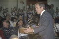 Texas Governor George W. Bush campaigns for the 2000 Republican presidential nomination in Londonderry, New Hampshire, before the