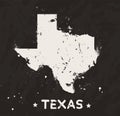 Texas grunge map on black background