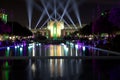 Texas hall of state and esplanade at Fair Park night