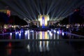 Texas hall of state and esplanade at Fair Park night scenes