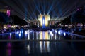 Texas hall of state and esplanade lit up at evening