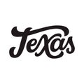 Texas. Hand drawn lettering text