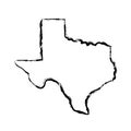 Texas hand drawn map outline Royalty Free Stock Photo