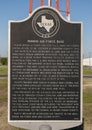 Texas Historical Commission plaque for Perrin Air Force Base at North Texas Regional Airport in Denison, Texas.