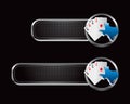 Texas hold em on black checkered tabs Royalty Free Stock Photo