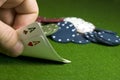 TEXAS HOLD'EM: PAIR OF ACES Royalty Free Stock Photo