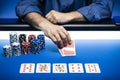 Texas Hold `em poker tournament at the casino Royalty Free Stock Photo