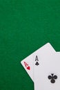 Texas holdem pocket aces on casino table Royalty Free Stock Photo